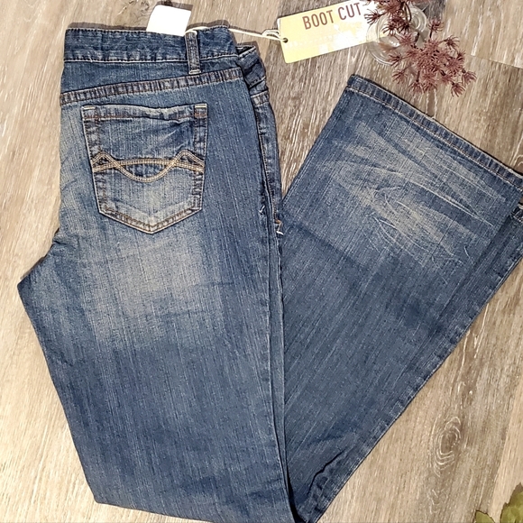 Slightly Distressed Boot Cut Jeans - Picture 9 of 10